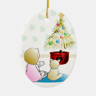 Para ornamento del navidad de Santa que espera