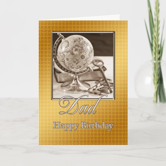 Para papá, una tradicional tarjeta de cumpleaños (Anverso)