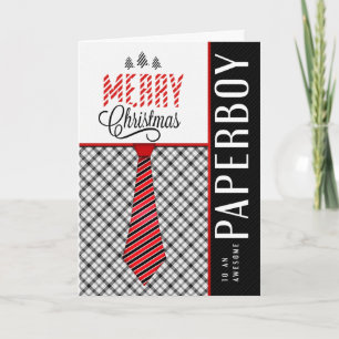 para Paperboy Feliz Navidad Corbata Masculina