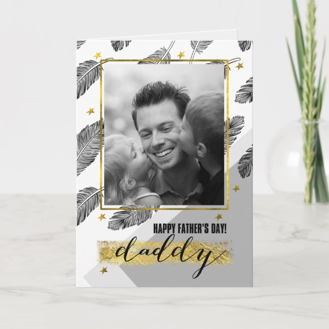 Para papi en tarjeta de foto de Personalizado del  (Anverso)