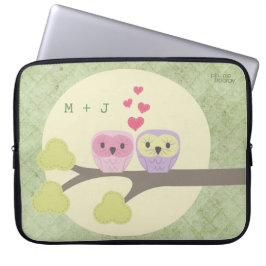 Para Portátil Búhos de pájaros de amor lindos funda de laptop gr
