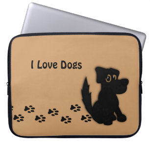 Para Portátil Caminata de perro negro Personalizado total funda