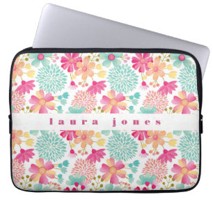 Para Portátil Damas Chicas Funda de nombres florales pintadas