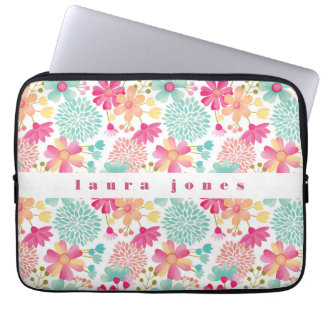 Para Portátil Damas Chicas Funda de nombres florales pintadas