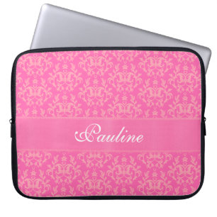 Para Portátil Damask "Kangaroo Paw" nombró funda de laptop rosa