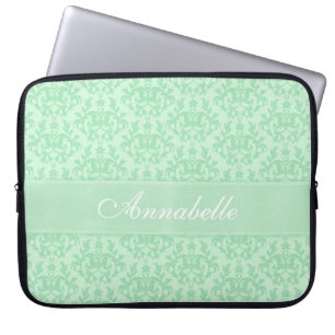 Para Portátil Damask "Kangaroo Paw" nombró funda de laptop verde
