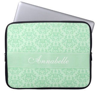 Para Portátil Damask "Kangaroo Paw" nombró funda de laptop verde