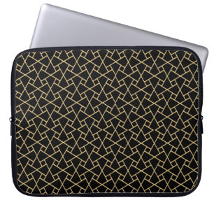 Para Portátil Efecto de oro en la funda del patrón islámico negr
