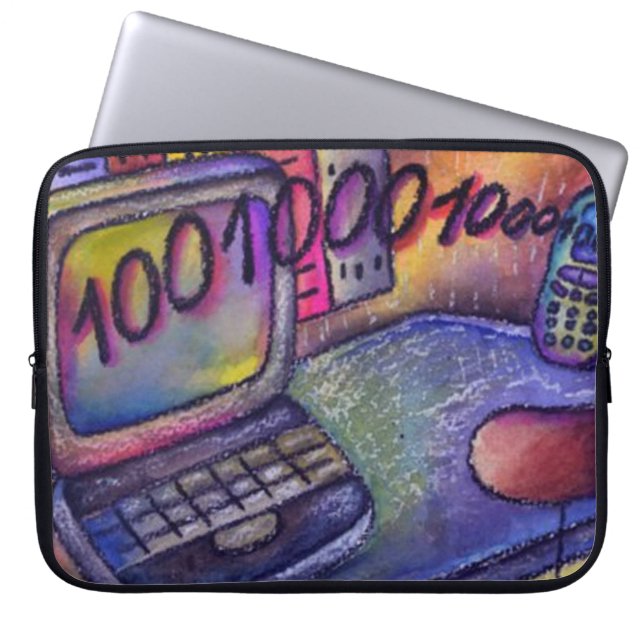 Para Portátil Esbozo de computadora binaria de escritorio Funda  (Frente)
