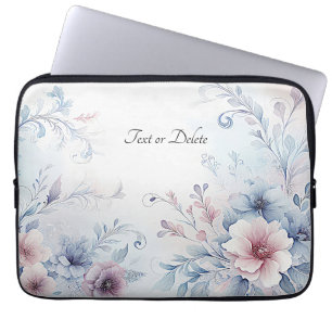 Para Portátil Funda acuática Blue Pink Floral