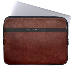 Para Portátil Funda de cuero marrón falso - Personalizar