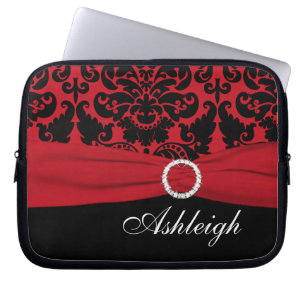 Para Portátil Funda de la cinta de opciones FAUX de Damask en ro