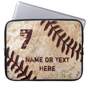 Para Portátil Funda de laptop de béisbol personalizada, NOMBRE y