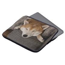 Funda de laptops Shiba Inu durmiendo