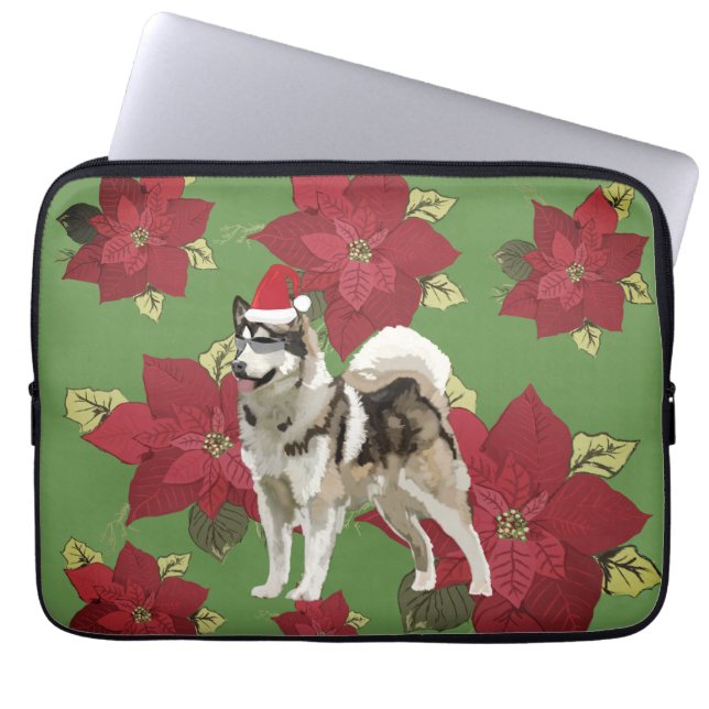 Para Portátil Funda de Navidades de perro Husky (Frente)