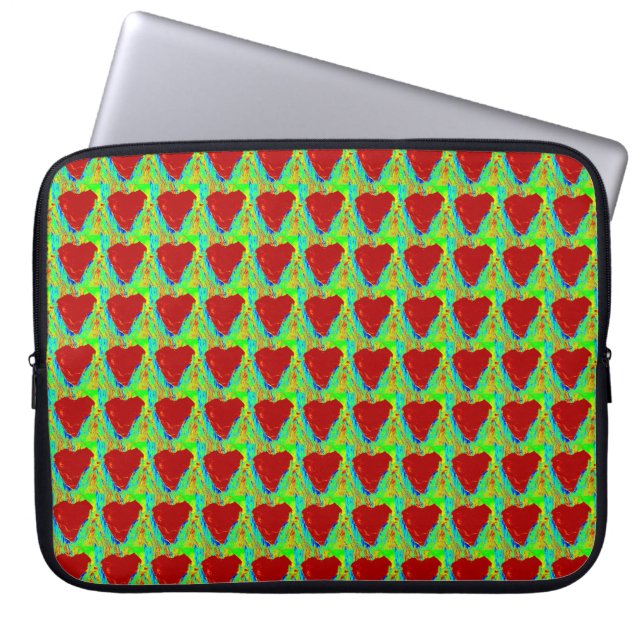 Para Portátil funda de patrón de corazón rojo (Frente)