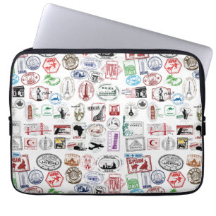 Para Portátil Funda de patrón de sellos de viaje