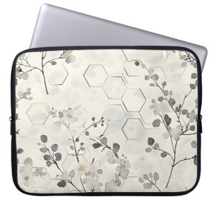 Para Portátil Funda de portátiles Honeycomb y Grey Flowers