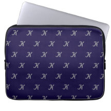 Funda de tableta inicial (azul marino y plata)