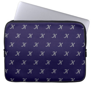 Para Portátil Funda de tableta inicial (azul marino y plata)
