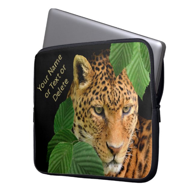 Para Portátil Funda Leopard personalizado con tu TEXTO (Anverso izquierdo)