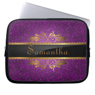 Para Portátil Funda protector Purple Purpurina Sequin Disco Glit