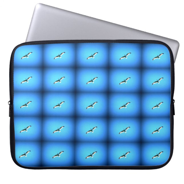 Para Portátil gaviotas en funda azul (Frente)