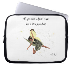 Para Portátil Hada chica Con Alas Amarillas Cita Funda De Portát