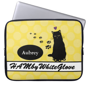 Para Portátil HAMbyWG - Funda de neopreno - con gato y lunares
