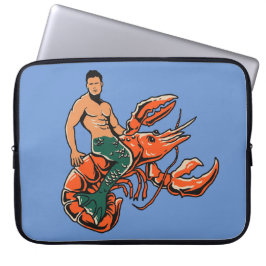 Para Portátil Merman Riding Lobster Laptop Funda