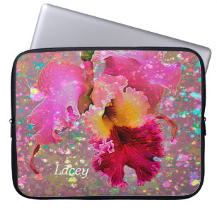 Para Portátil Paint Splated Orchid Laptop Funda