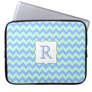 Para Portátil Personalizado Monograma Chevron Laptop Funda