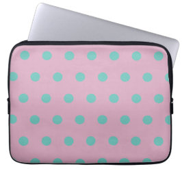 Para Portátil Polka Dot Tablet Funda (Rosa y Aqua)