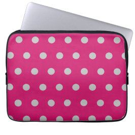 Para Portátil Polka Dot Tablet Funda (Rosa y Gris calientes)