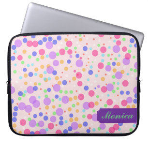 Para Portátil Puntos en la funda rosada de la laptop