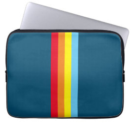 Para Portátil Tiras retro Funda de comprimidos (Navy Blue Multi)