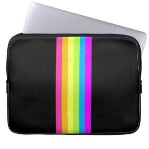 Para Portátil Tiras retro Funda de Tablet (negro y neón múltiple