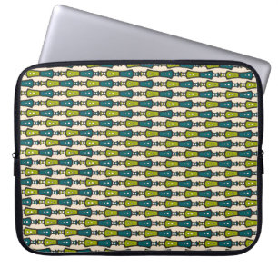 Para Portátil Verde, Verde azulado, negro, tribal crema: Funda p