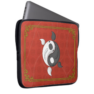 Para Portátil Yin y Yang la funda de la laptop Koi