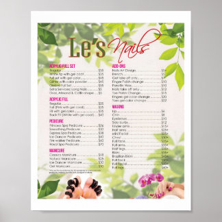 Para Posters de precios de venta de uñas