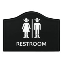 Letrero Divertido de Baño Ranchero Vaquero