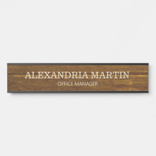 Para Puerta Simple letrero de madera marrón básico nombre carg