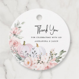 Para Recuerdos Baby Shower De Calabaza Rosada Gracias Etiquetas D