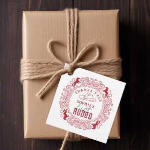 Para Recuerdos Bandana Roja Primero Rodeo Gracias Etiquetas Favor
