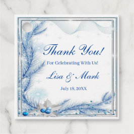 Para Recuerdos Blue Pine Winter Navidades de Boda Etiquetas Favor