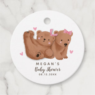 Para Recuerdos Chicas gemelos Cub Oso Etiquetas Favorables Baby S