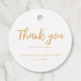 Para Recuerdos Elegante Purpurina de oro brillante Etiquetas favo