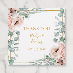 Para Recuerdos Elegante Rubor Floral   Gracias Etiquetas De Favor