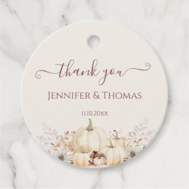 Para Recuerdos Elegantes Calabazas Caídas Gracias Etiquetas De Fa