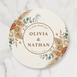 Para Recuerdos Elegantes etiquetas de regalo de boda boho rústica